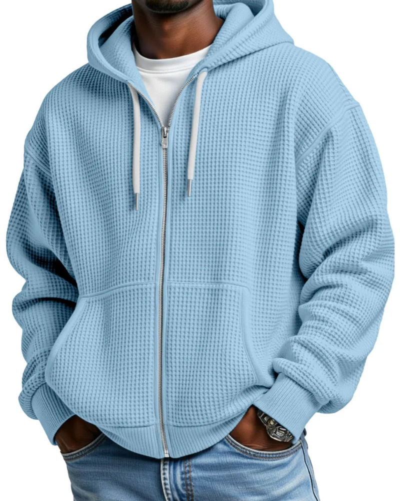 Carl | Felpa Oversize con Zip, Cappuccio e Tasca a Marsupio