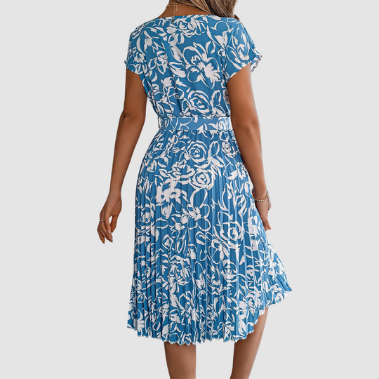 Rosie™ Elegant Floral Pleated Dress
