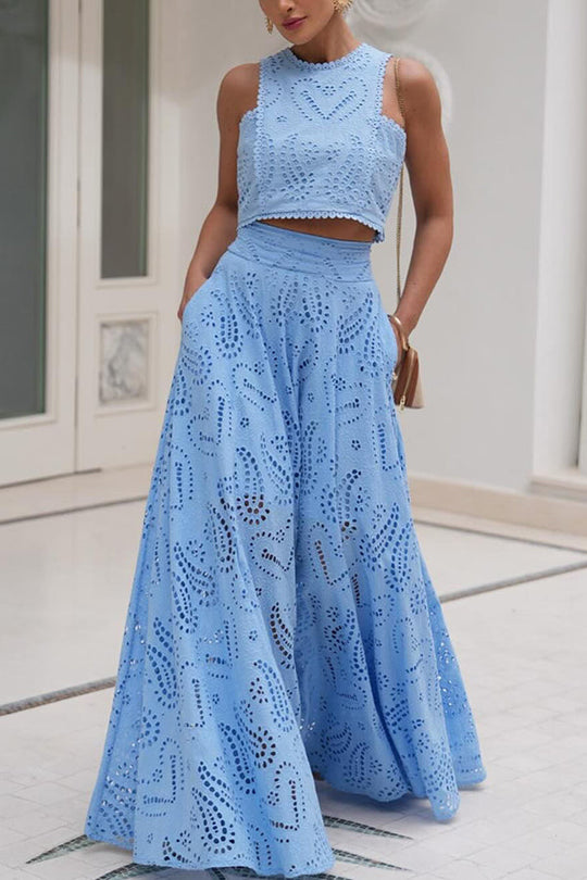 Larissa™ Embroidered Top &amp; High-Waist Maxi Skirt Set