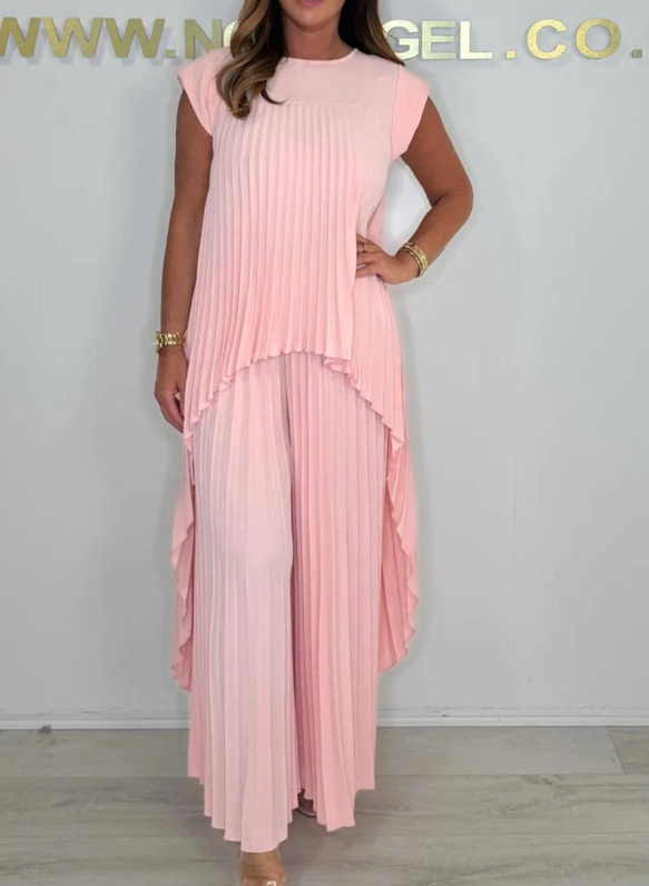 Sherry™ | Completo con top plissettato lungo e pantaloni ampi