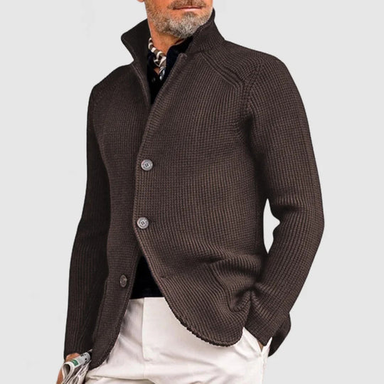 Cardigan da Uomo con Bottoni e Tasche Frontali