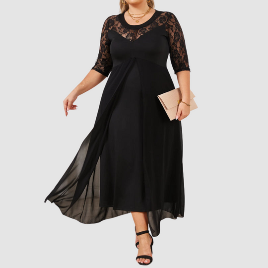 Reina™ | Abito lungo in pizzo