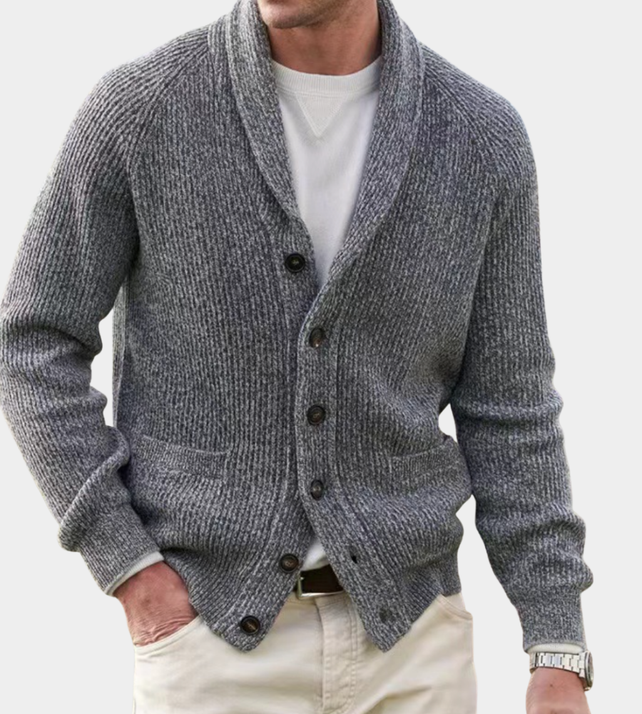 Philip | Cardigan Classico con Collo a Scialle