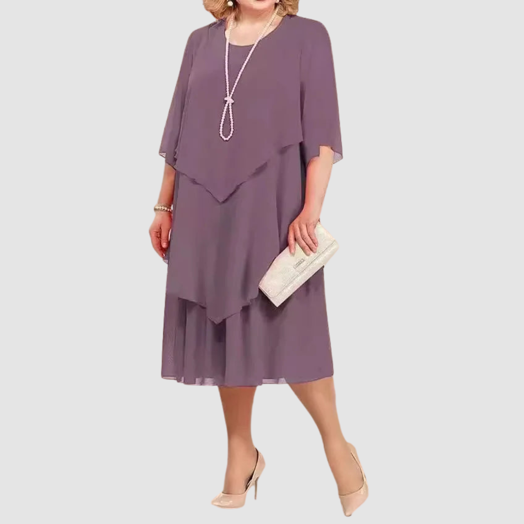 Elene™ | Abito midi elegante e confortevole in chiffon
