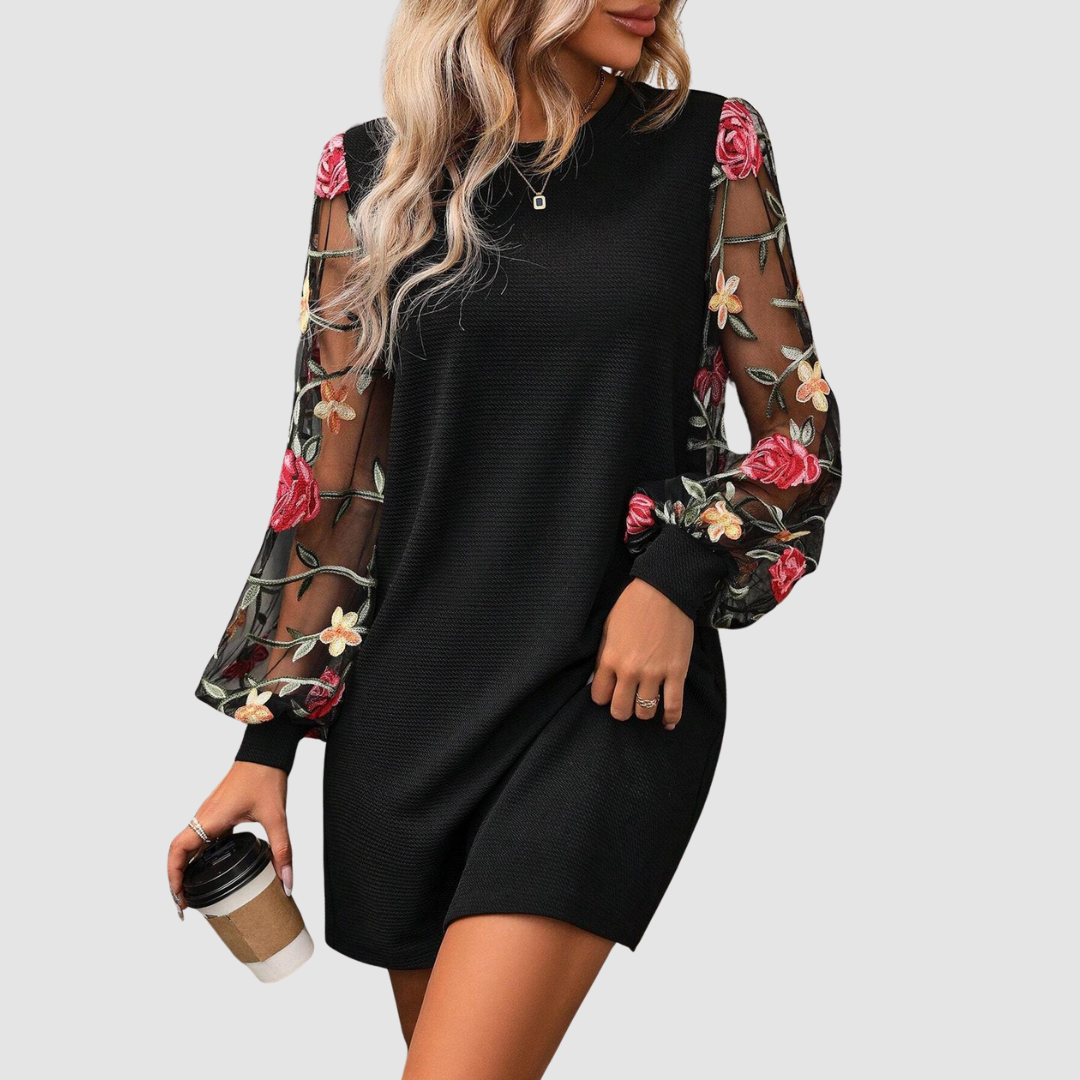 Shara™ | Abito con maniche lunghe in pizzo