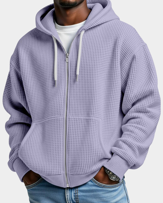 Carl | Felpa Oversize con Zip, Cappuccio e Tasca a Marsupio