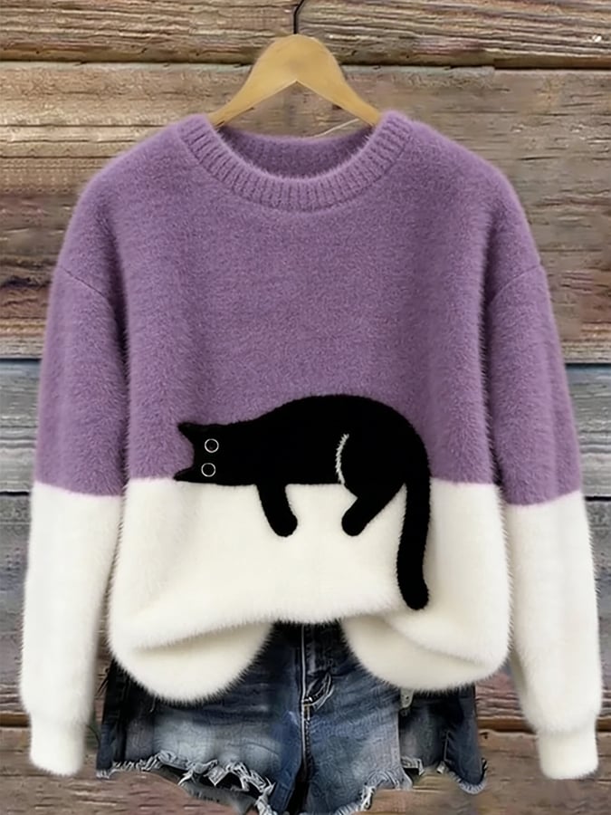 LUNA™ | Maglione Oversize Morbido con Gatto