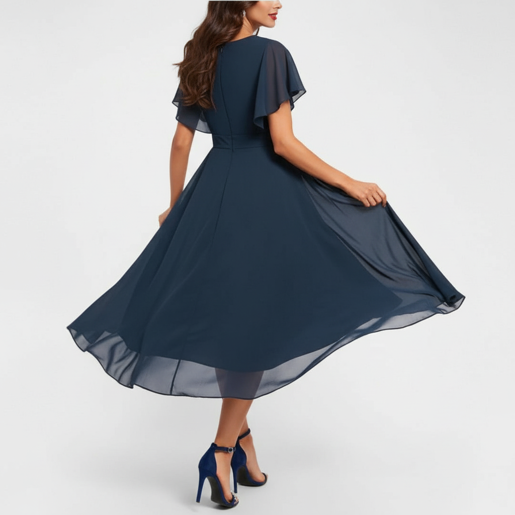 Clarissa™ | Abito lungo fluido con scollo a V