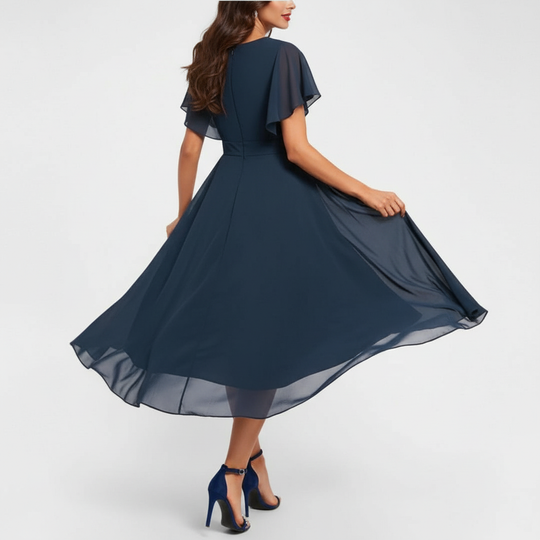 Clarissa™ | Abito lungo fluido con scollo a V