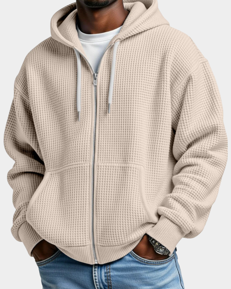 Carl | Felpa Oversize con Zip, Cappuccio e Tasca a Marsupio