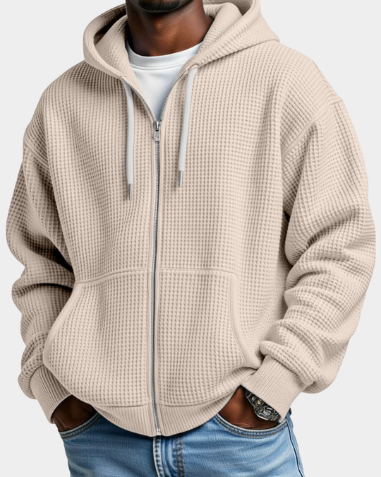 Carl | Felpa Oversize con Zip, Cappuccio e Tasca a Marsupio