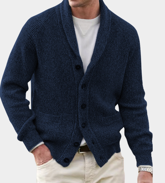 Philip | Cardigan Classico con Collo a Scialle