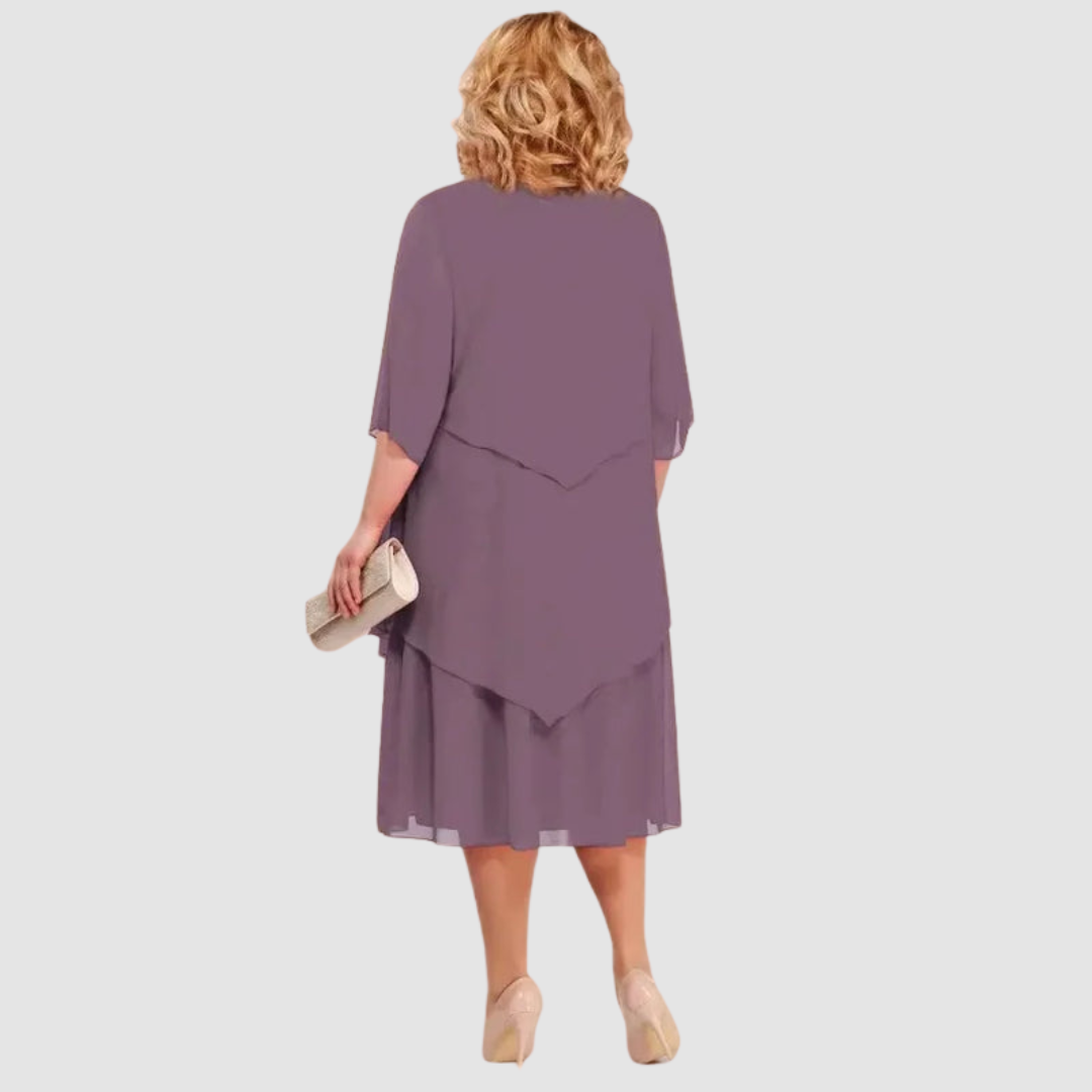 Elene™ | Abito midi elegante e confortevole in chiffon