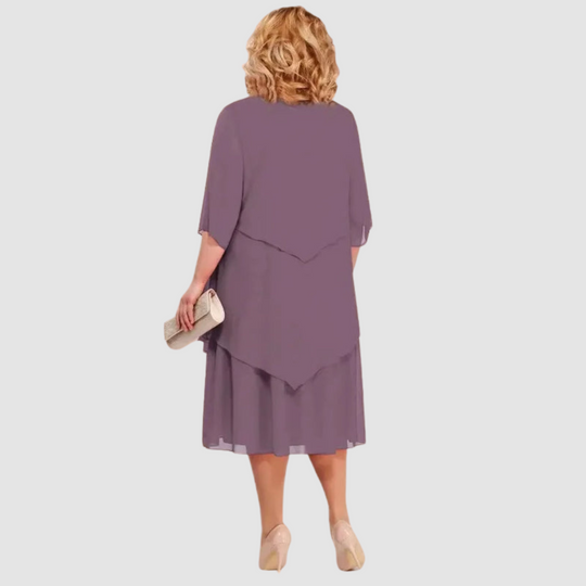 Elene™ | Abito midi elegante e confortevole in chiffon