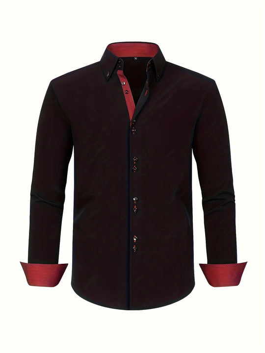 Alberto | Camicia elegante leggera con dettagli a contrasto