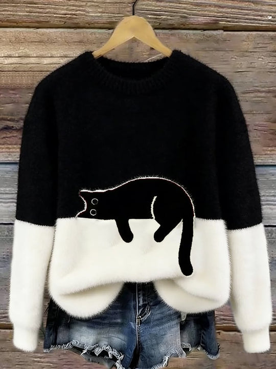 LUNA™ | Maglione Oversize Morbido con Gatto