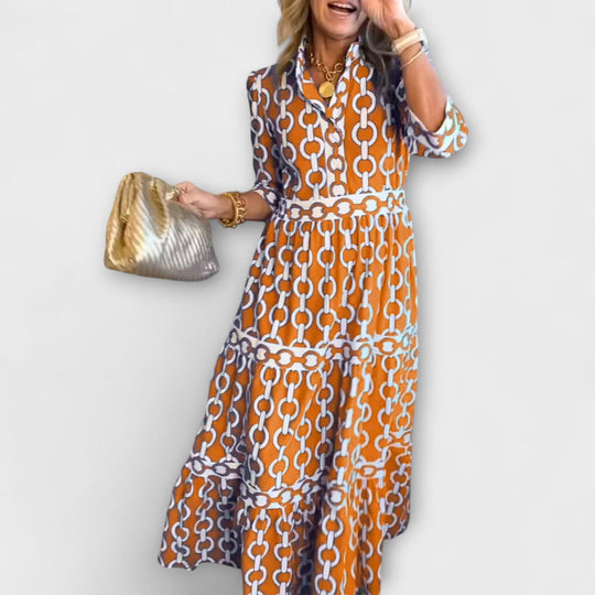 Sheena™ | Abito midi con stampa a catene