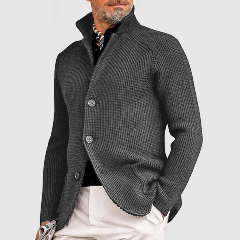 Cardigan da Uomo con Bottoni e Tasche Frontali