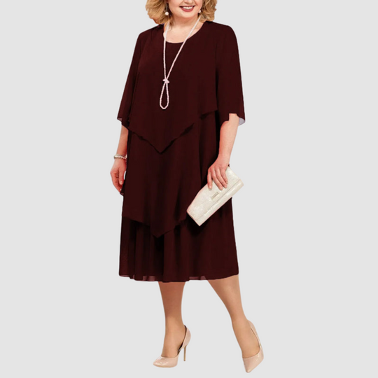Elene™ | Abito midi elegante e confortevole in chiffon