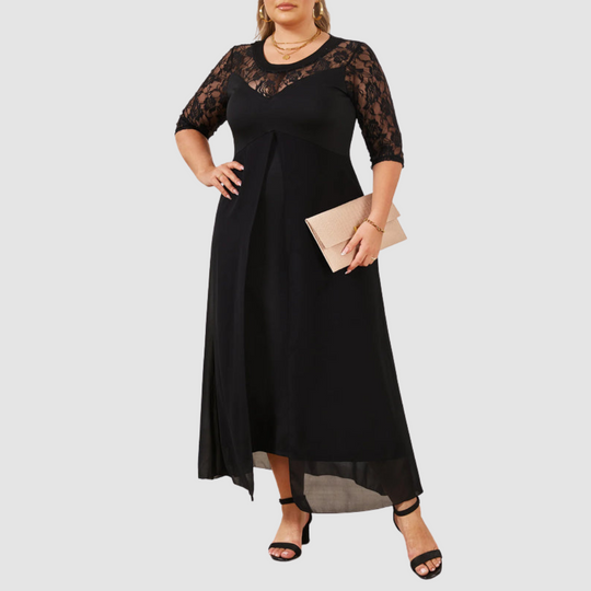 Reina™ | Abito lungo in pizzo
