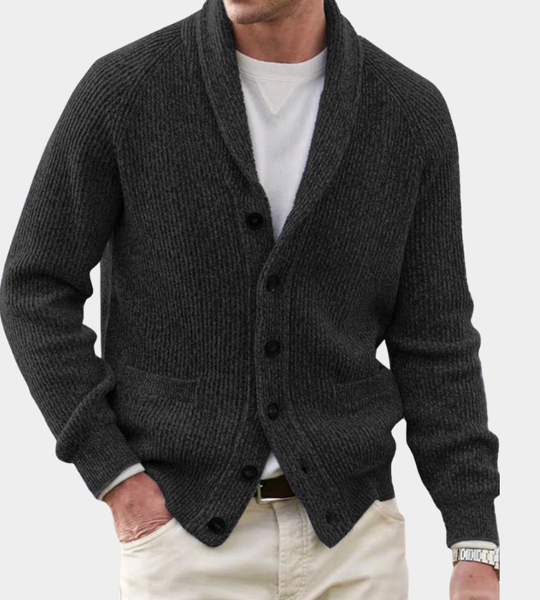 Philip | Cardigan Classico con Collo a Scialle