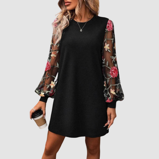 Shara™ | Abito con maniche lunghe in pizzo