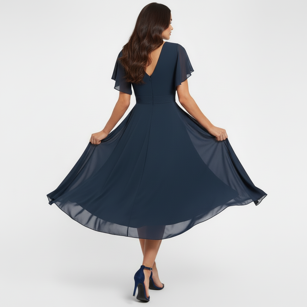 Clarissa™ | Abito lungo fluido con scollo a V