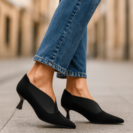 Luna | Scarpe con tacco effetto camoscio
