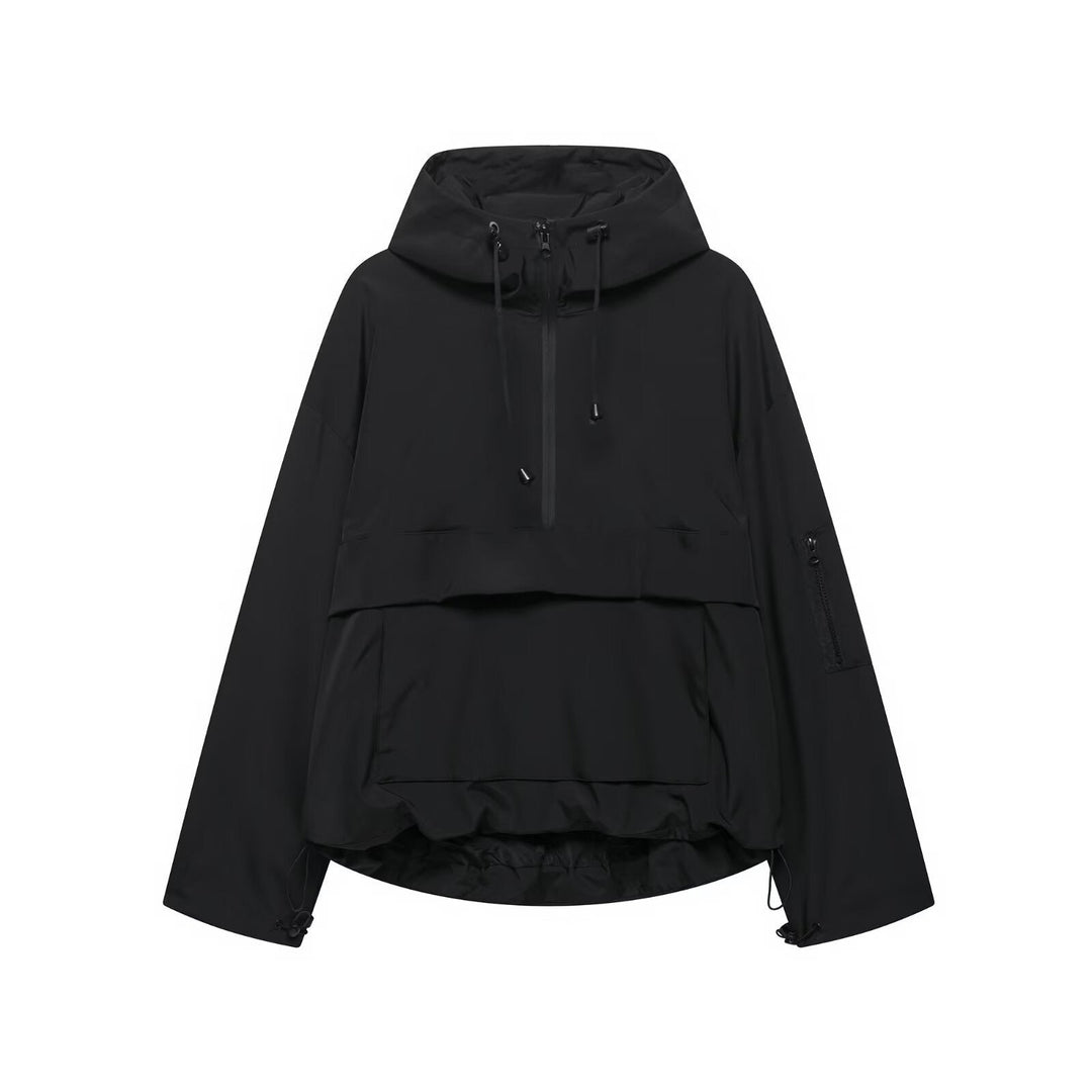 Anorak da Donna con Cappuccio e Mezza Zip
