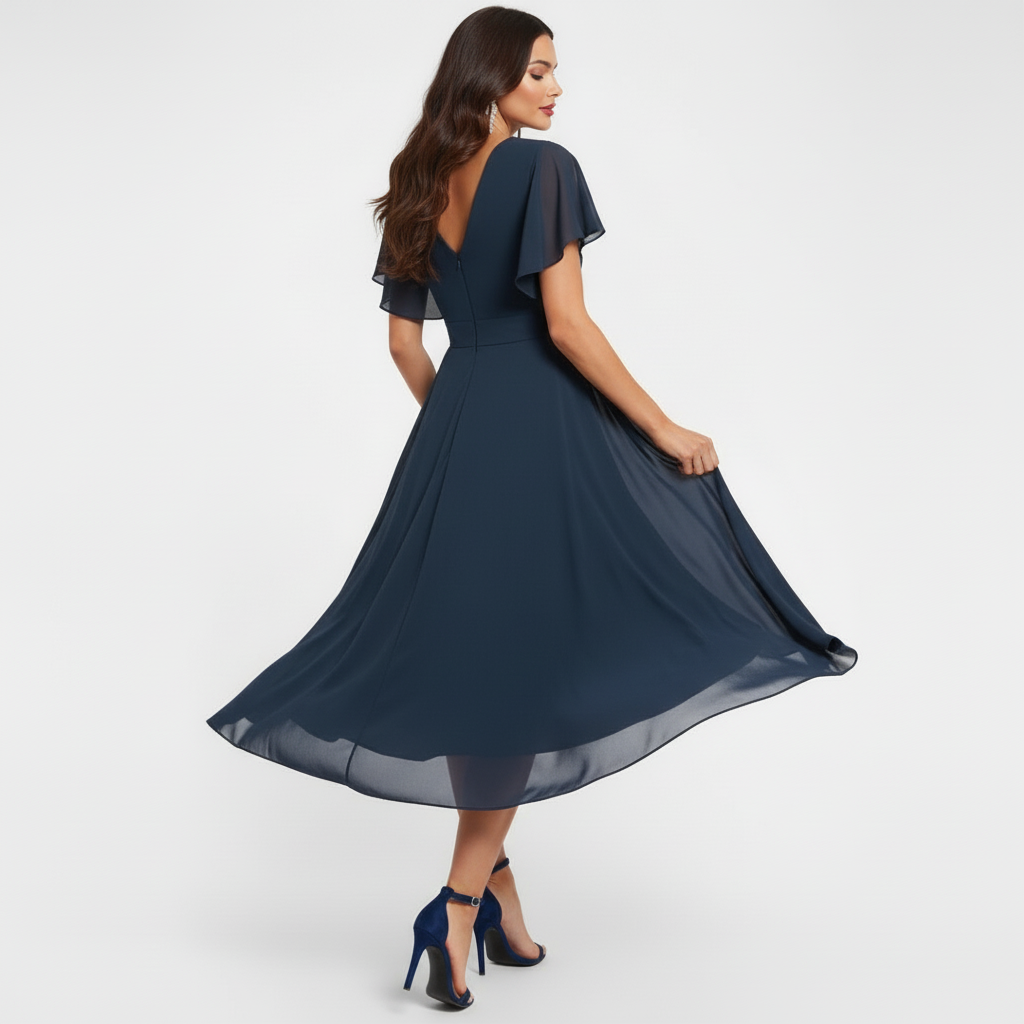 Clarissa™ | Abito lungo fluido con scollo a V