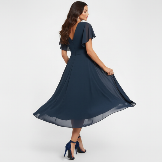 Clarissa™ | Abito lungo fluido con scollo a V