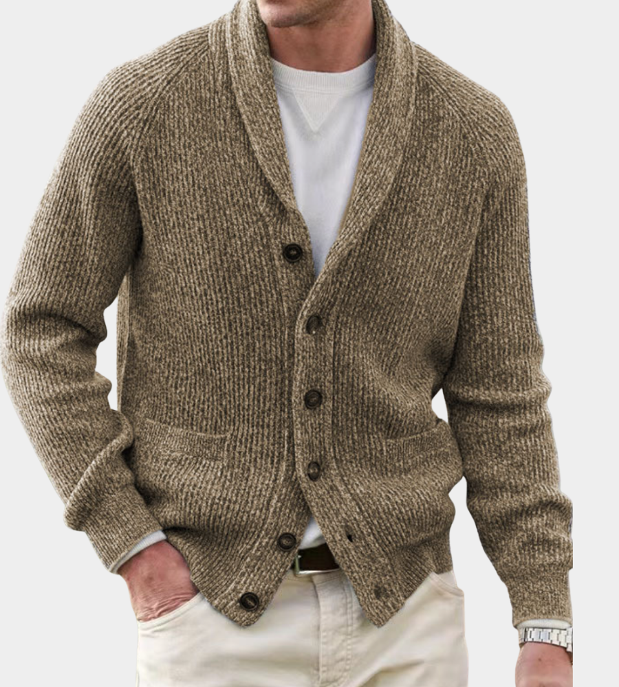 Philip | Cardigan Classico con Collo a Scialle