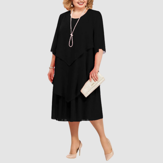 Elene™ | Abito midi elegante e confortevole in chiffon
