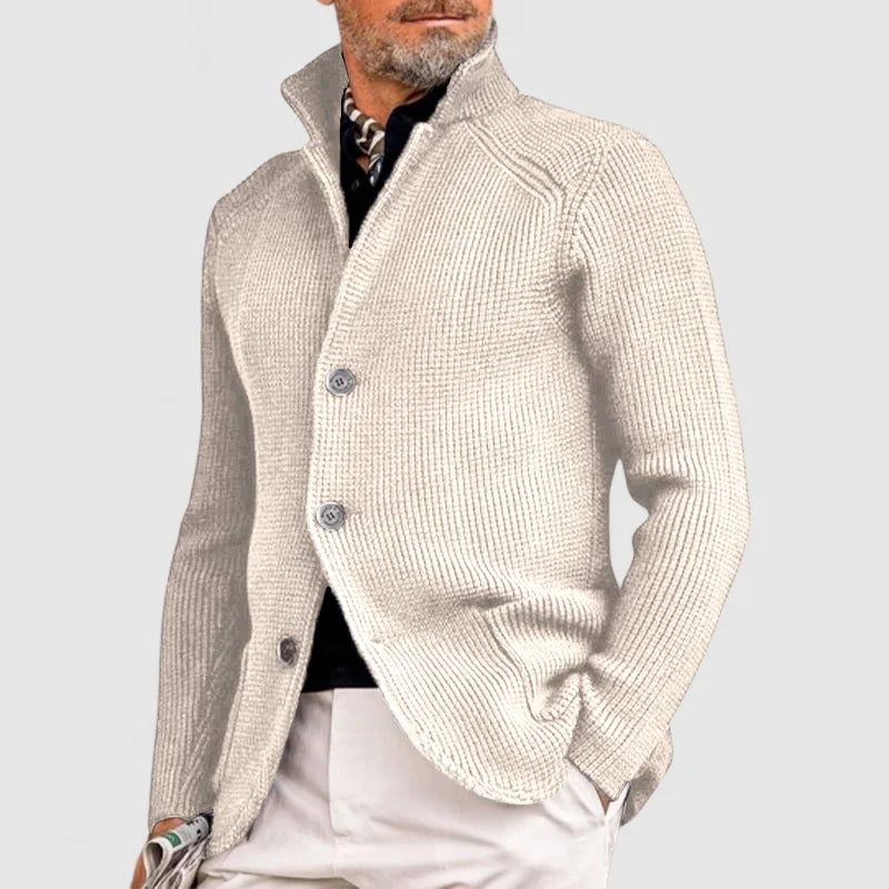 Cardigan da Uomo con Bottoni e Tasche Frontali