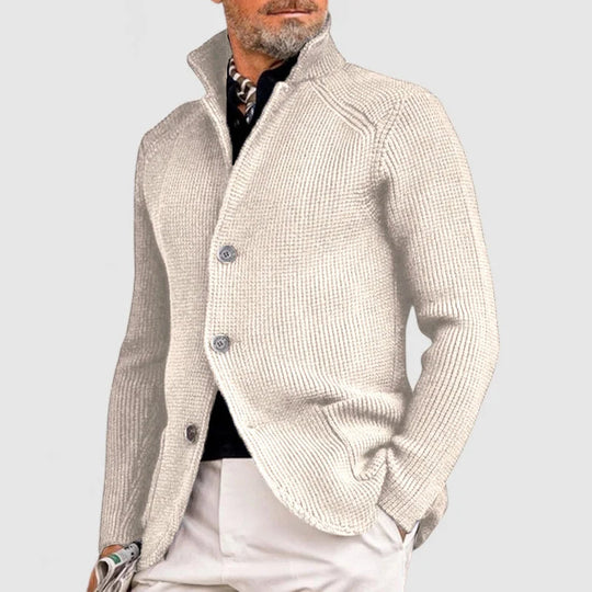 Cardigan da Uomo con Bottoni e Tasche Frontali