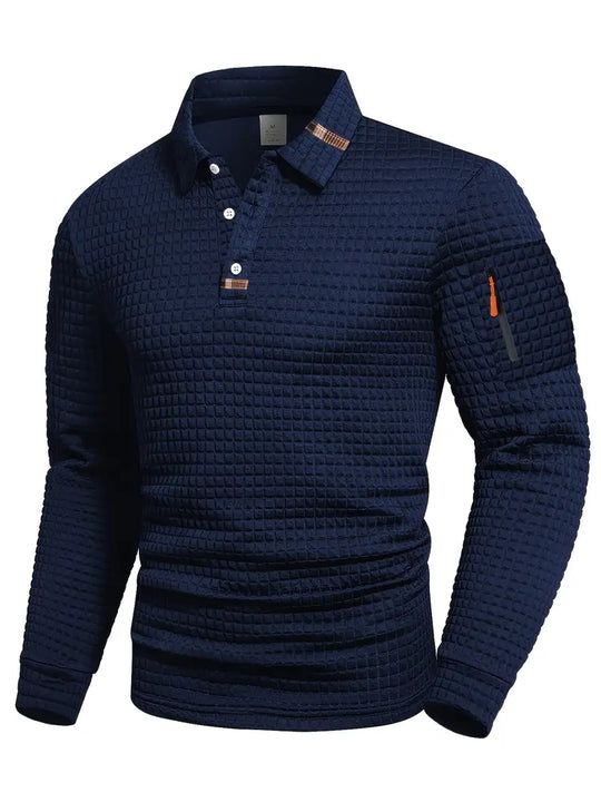 Polo Uomo a Maniche Lunghe con Taschino sulla Manica