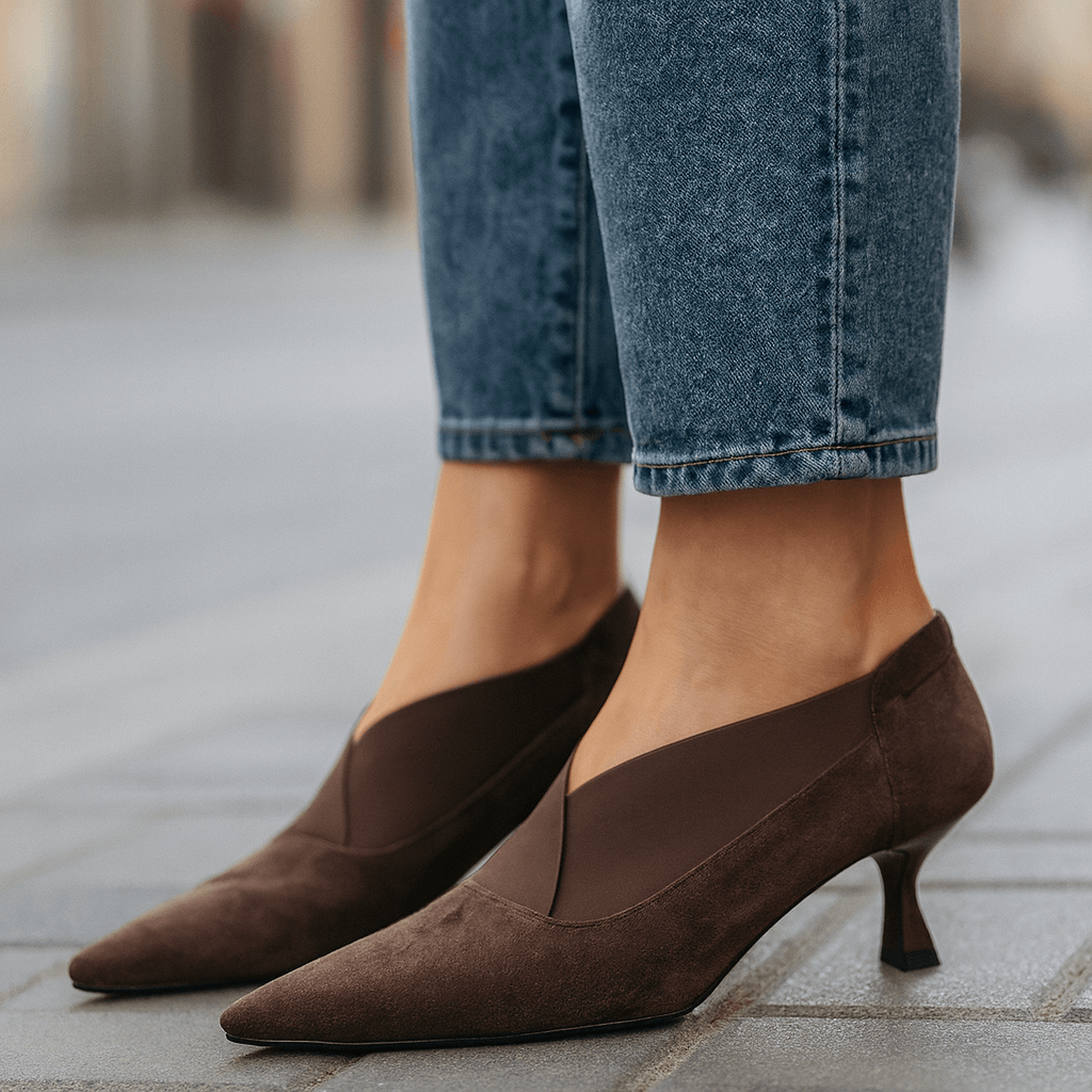 Luna | Scarpe con tacco effetto camoscio