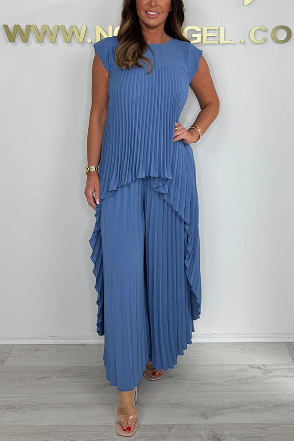Sherry™ | Completo con top plissettato lungo e pantaloni ampi
