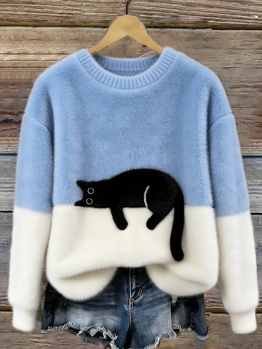 LUNA™ | Maglione Oversize Morbido con Gatto
