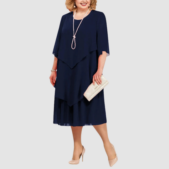 Elene™ | Abito midi elegante e confortevole in chiffon