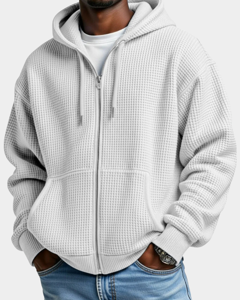 Carl | Felpa Oversize con Zip, Cappuccio e Tasca a Marsupio