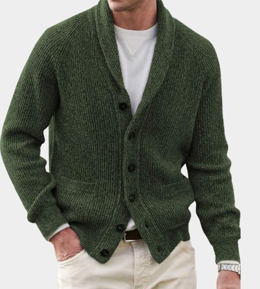Philip | Cardigan Classico con Collo a Scialle