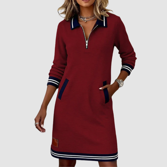 Lyssa™ | Abito chic con zip sullo scollo