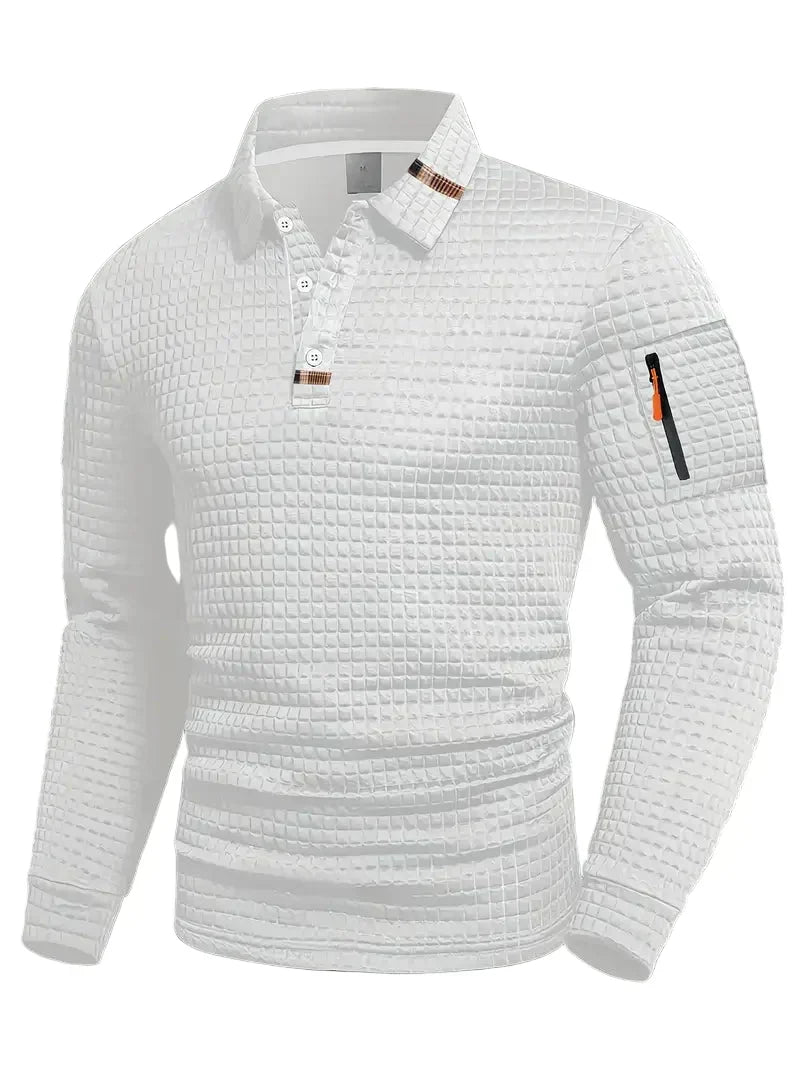Polo Uomo a Maniche Lunghe con Taschino sulla Manica