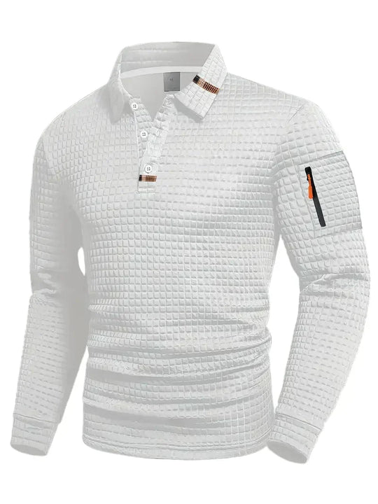 Polo Uomo a Maniche Lunghe con Taschino sulla Manica