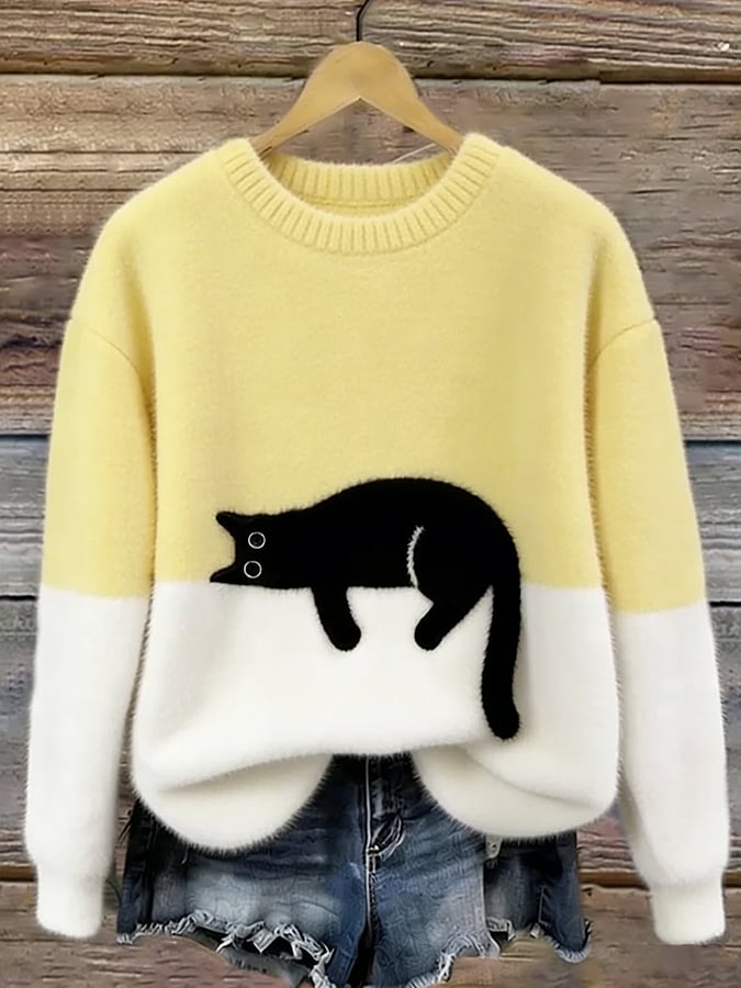 LUNA™ | Maglione Oversize Morbido con Gatto