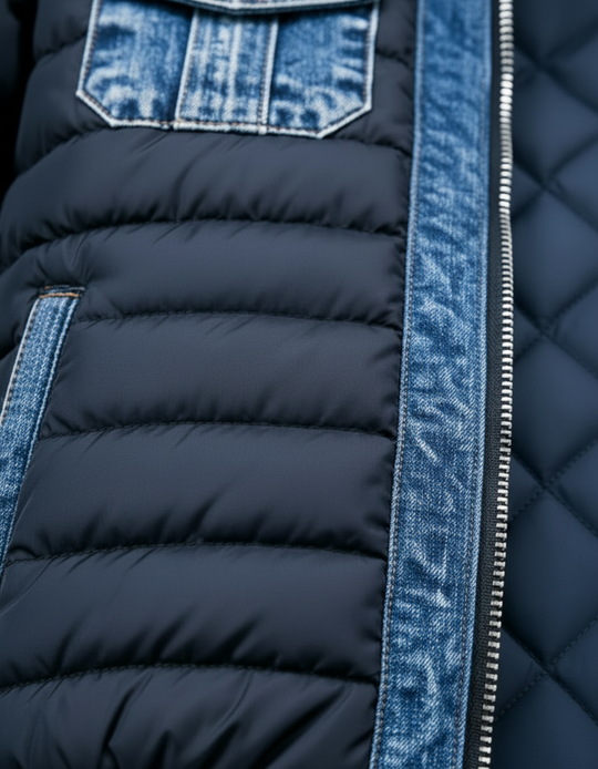Valenti| Giacca ibrida in denim trapuntato