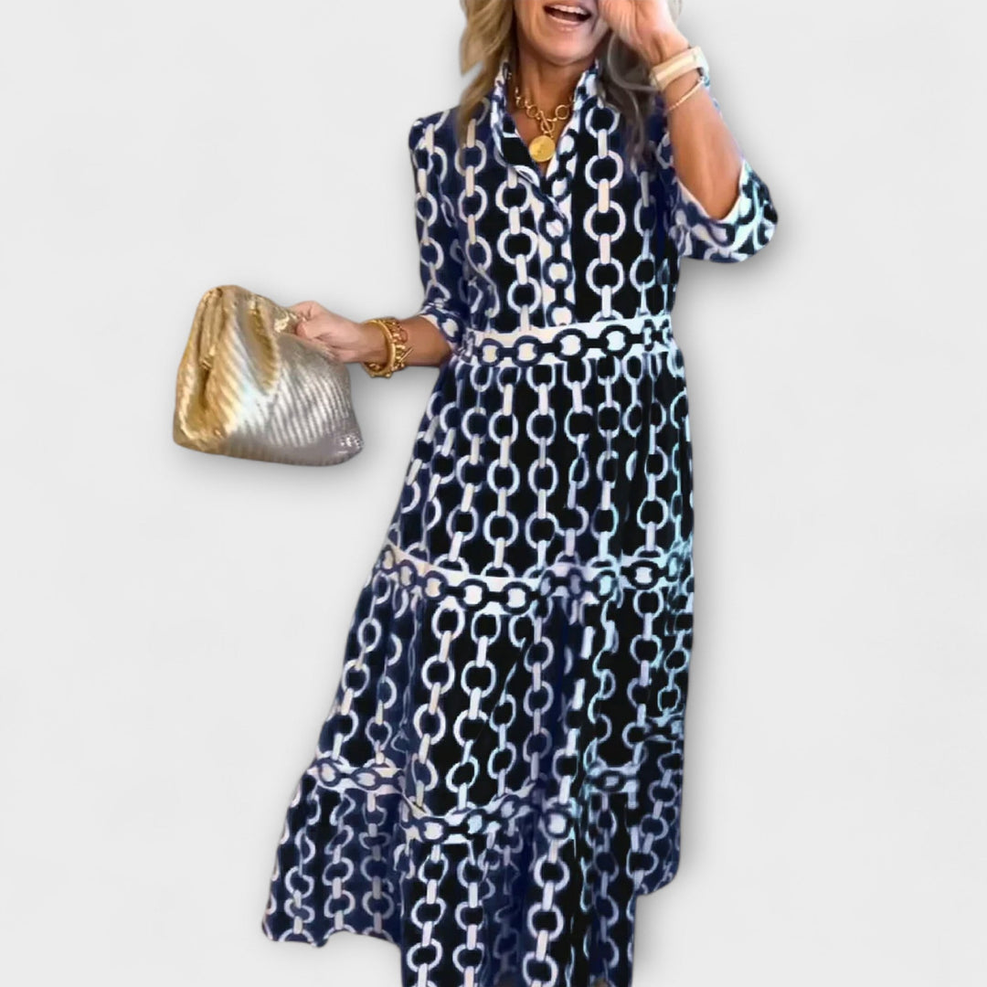 Sheena™ | Abito midi con stampa a catene