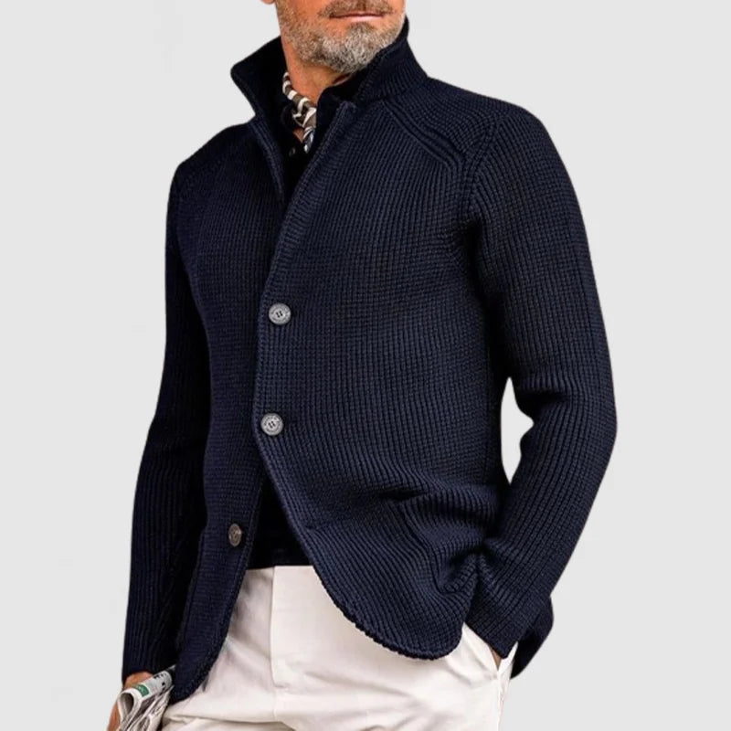 Cardigan da Uomo con Bottoni e Tasche Frontali
