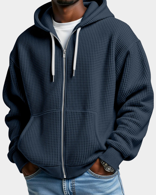 Carl | Felpa Oversize con Zip, Cappuccio e Tasca a Marsupio